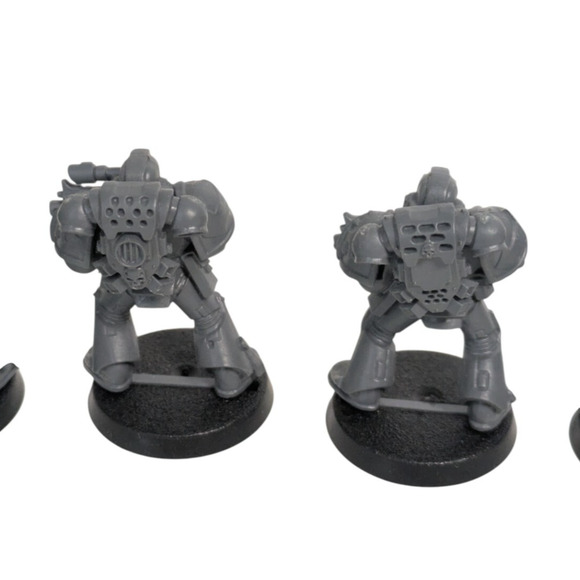 Warhammer 40k Dark Angels Space Marines Lot of 5 Assembled Unpainted w Brush - Picture 14 of 16
